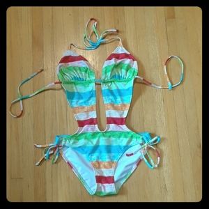 Xhilaration Multi Colored Monokini